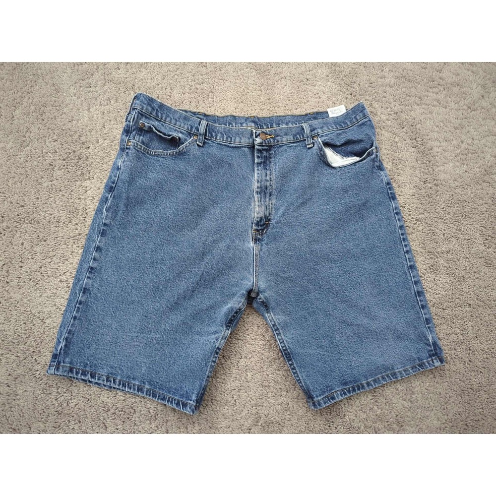 Wrangler Jeans Shorts Mens 42 Blue Denim‎ Straight Leg Stretch Classic Casual